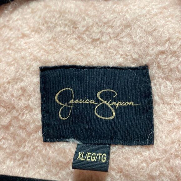 Jessica Simpson Tenth Anniversary Edition Wool Blend Zip Front Over Coat Pink XL - Picture 14 of 16